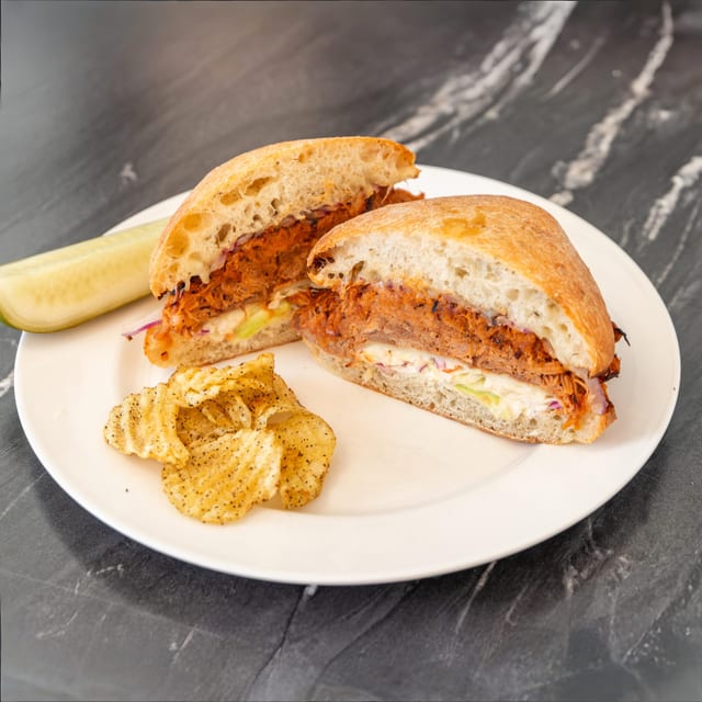 BBQ Pulled Pork Sandwich.