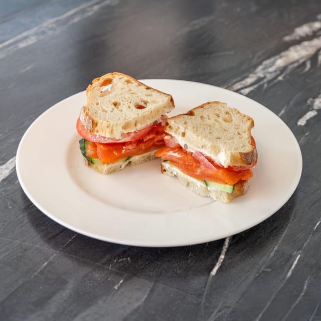 Ducktrap Smoked Salmon Sandwich.