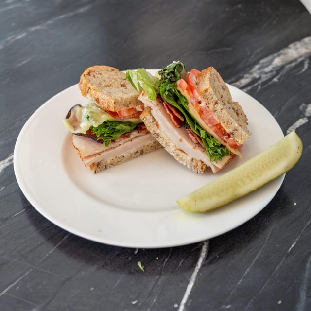 Turkey Bacon Melt Sandwich.
