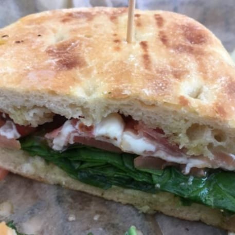 Crispy Prosciutto Panini Sandwich.